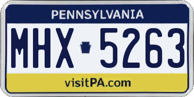 PA license plate MHX5263