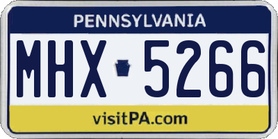 PA license plate MHX5266