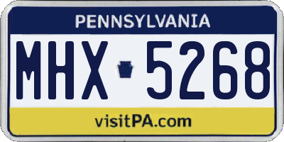 PA license plate MHX5268