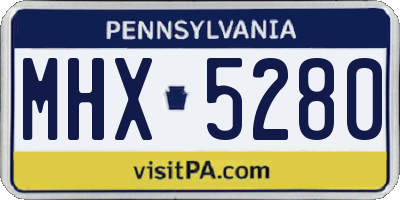 PA license plate MHX5280
