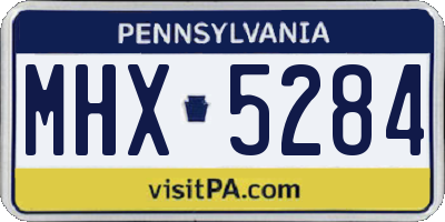PA license plate MHX5284