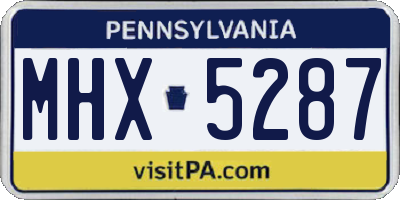 PA license plate MHX5287