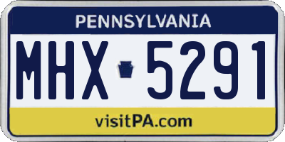 PA license plate MHX5291