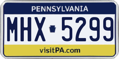 PA license plate MHX5299