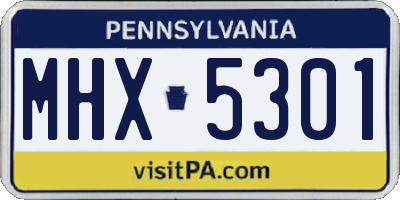 PA license plate MHX5301