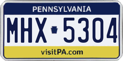PA license plate MHX5304