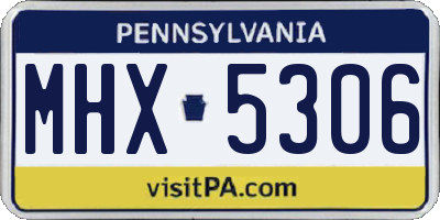 PA license plate MHX5306