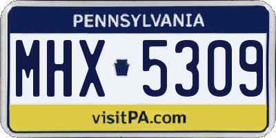 PA license plate MHX5309