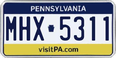 PA license plate MHX5311