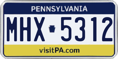 PA license plate MHX5312