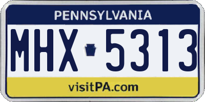 PA license plate MHX5313