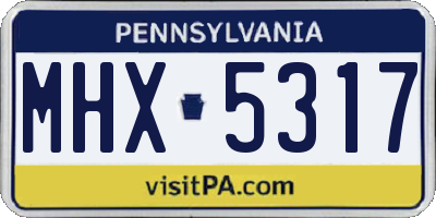PA license plate MHX5317