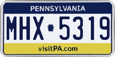 PA license plate MHX5319