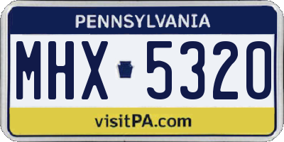 PA license plate MHX5320