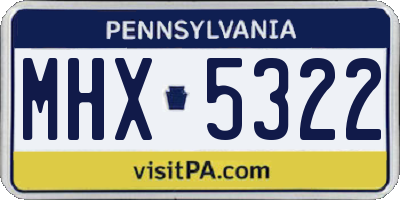 PA license plate MHX5322