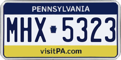 PA license plate MHX5323