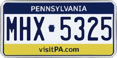 PA license plate MHX5325