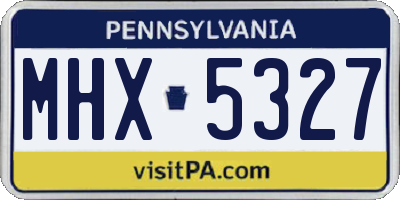 PA license plate MHX5327