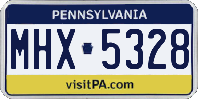 PA license plate MHX5328