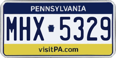 PA license plate MHX5329
