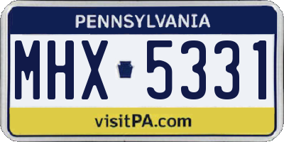PA license plate MHX5331