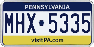 PA license plate MHX5335