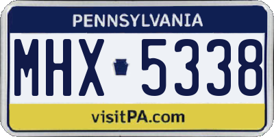 PA license plate MHX5338