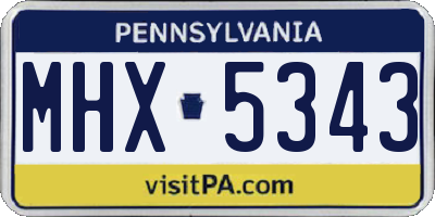 PA license plate MHX5343