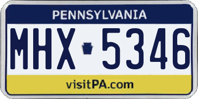 PA license plate MHX5346