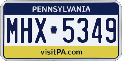 PA license plate MHX5349