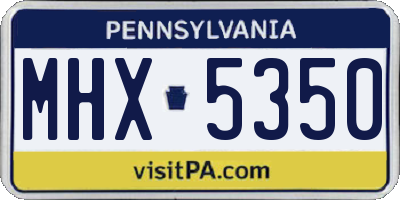 PA license plate MHX5350