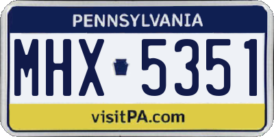 PA license plate MHX5351
