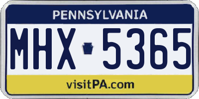 PA license plate MHX5365