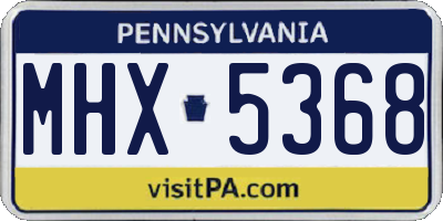 PA license plate MHX5368