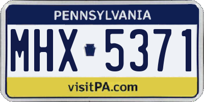 PA license plate MHX5371