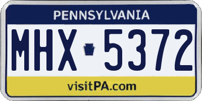 PA license plate MHX5372