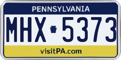 PA license plate MHX5373