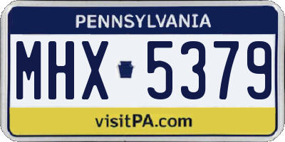 PA license plate MHX5379