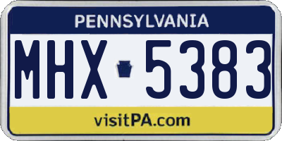 PA license plate MHX5383
