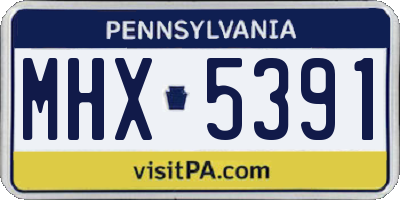 PA license plate MHX5391
