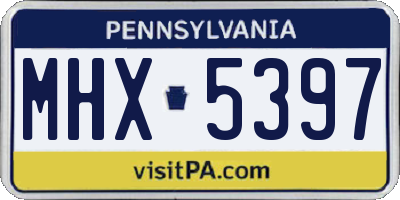 PA license plate MHX5397
