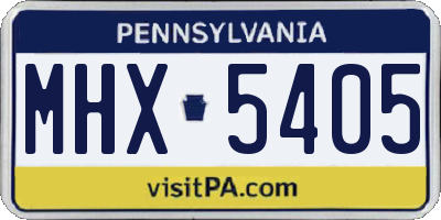 PA license plate MHX5405