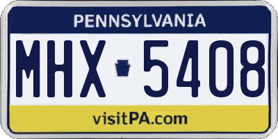PA license plate MHX5408