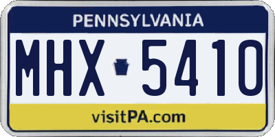 PA license plate MHX5410