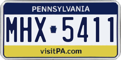 PA license plate MHX5411