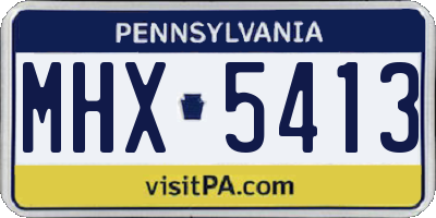 PA license plate MHX5413