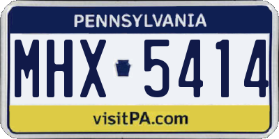 PA license plate MHX5414