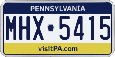 PA license plate MHX5415