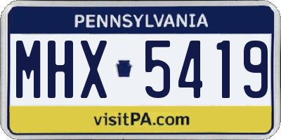 PA license plate MHX5419