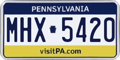 PA license plate MHX5420